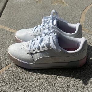 Puma White and Light Pink Sneakers